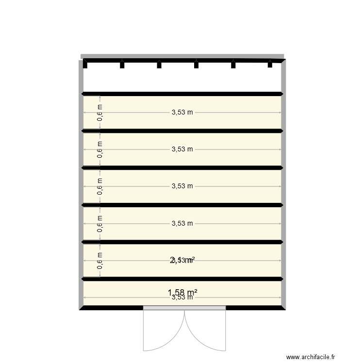 mezzanive vue dessus BH ST. Plan de 6 pièces et 12 m2