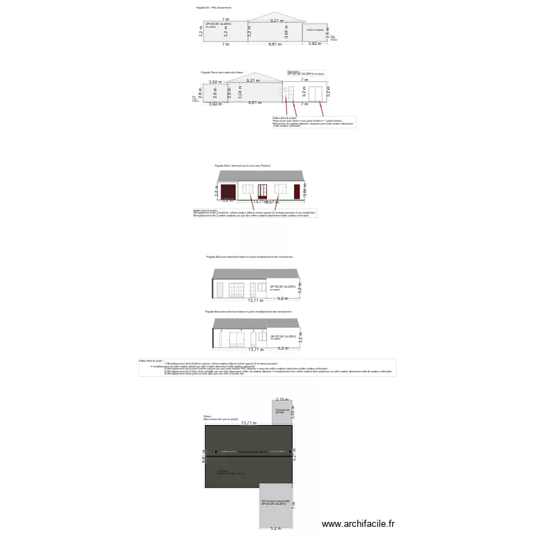DP4 Fa&ccedil;ades fenetre. Plan de 