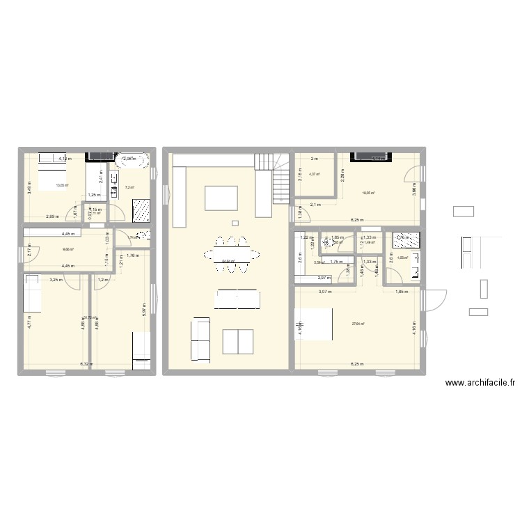 SAINT MO VDEF2. Plan de 14 pièces et 193 m2