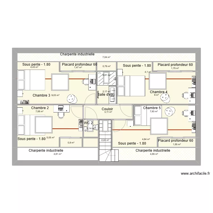 Zeb Etage enfant. Plan de 