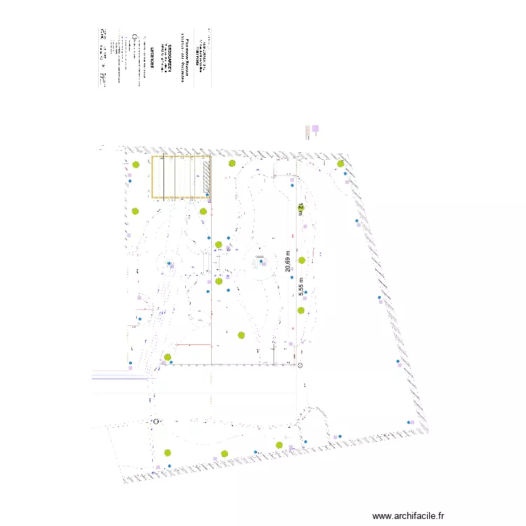 exterieur implantation arbres/ regards. Plan de 