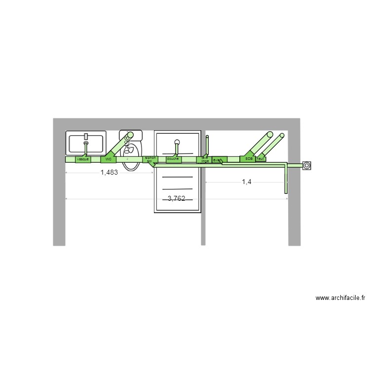 pvc. Plan de 0 pièce et 0 m2