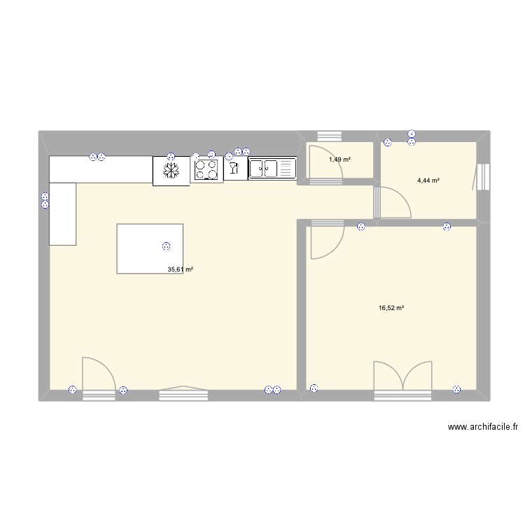 plan prise elec maison tonton. Plan de 4 pièces et 58 m2