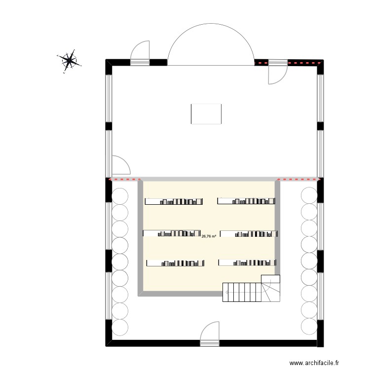 chapelle de l'ancien grand séminaire de Meaux. Plan de 1 pièce et 27 m2