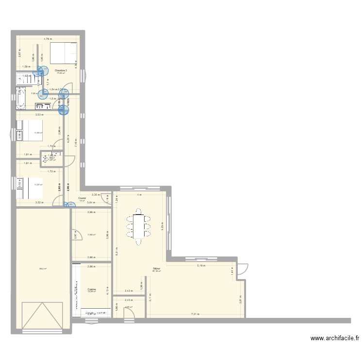 Plan 2. Plan de 11 pièces et 183 m2
