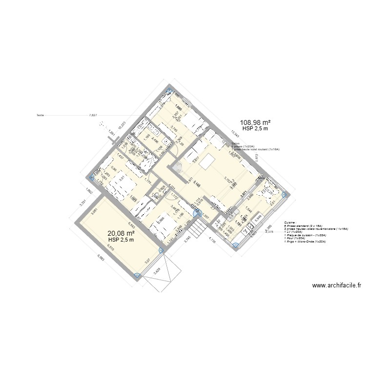 Claude monet 4. Plan de 2 pièces et 129 m2
