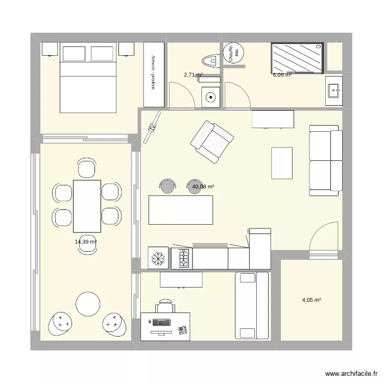 appartement Narbonne. Plan de 5  et 67 m²