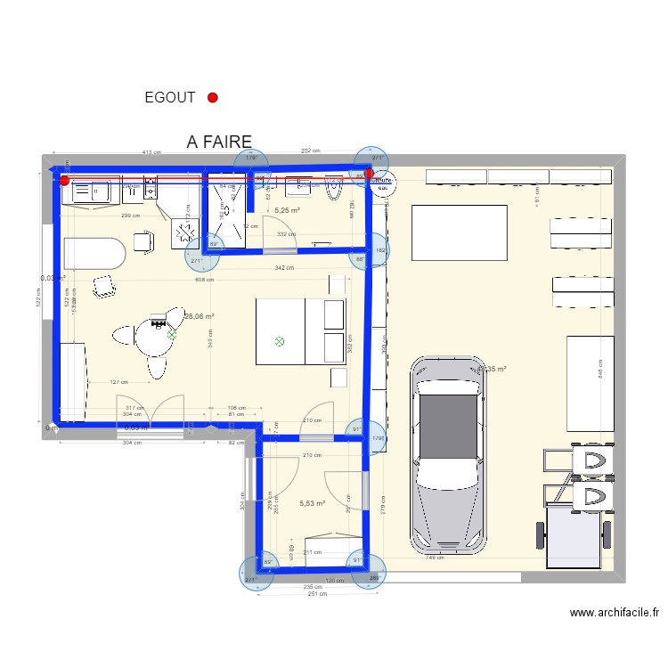 GARAGE 26 V. Plan de 7 pièces et 82 m2