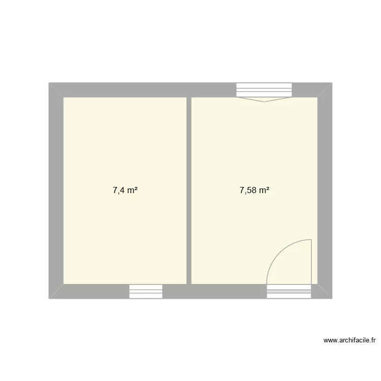 MEGEVETTE R+2. Plan de 2 Pièces et 15 m²