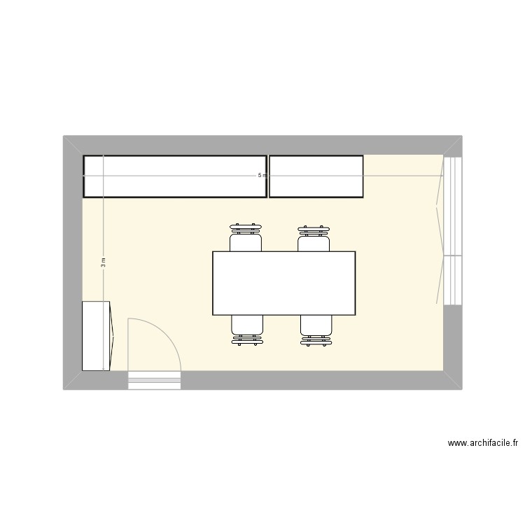 2éme LOCAL RC. Plan de 1 pièce et 15 m2