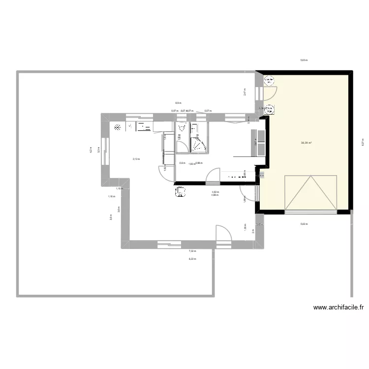 L'OASIS. Plan de 1 et 38 m² L'OASIS. Plan de 1 et 38 m²