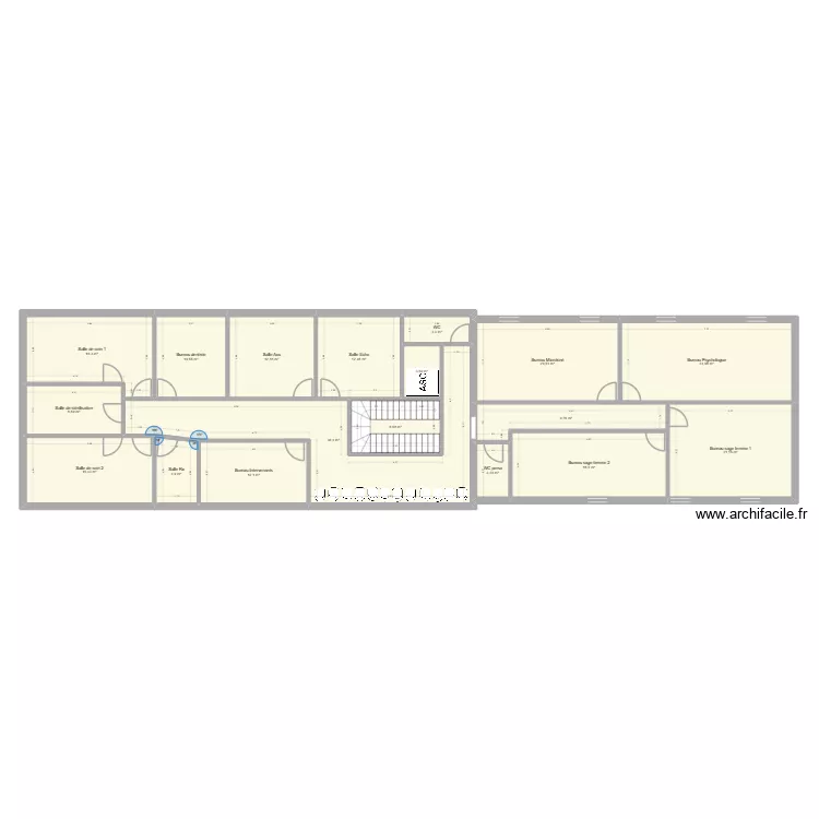 Plan cabinet etage 6. Plan de 18  et 243 m²