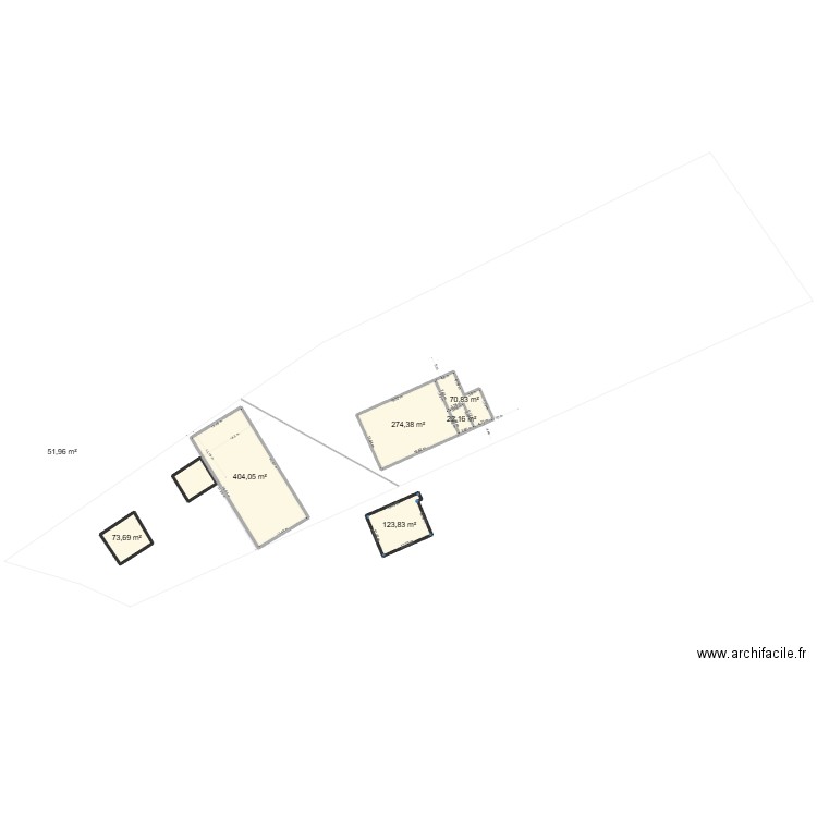 plan masse wII. Plan de 7 pièces et 1021 m2