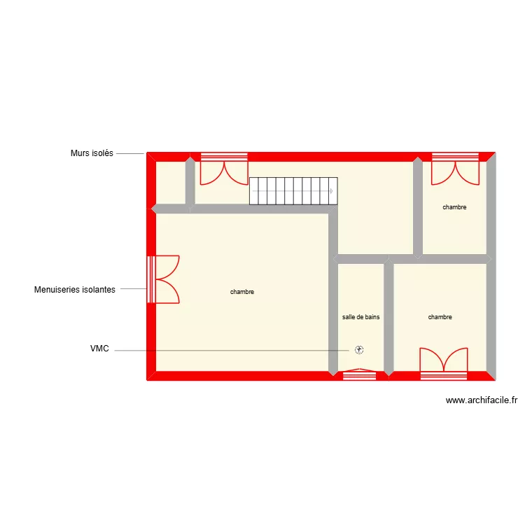 levillain &eacute;tage 1 &eacute;tape 1/2. Plan de 6  et 56 m²