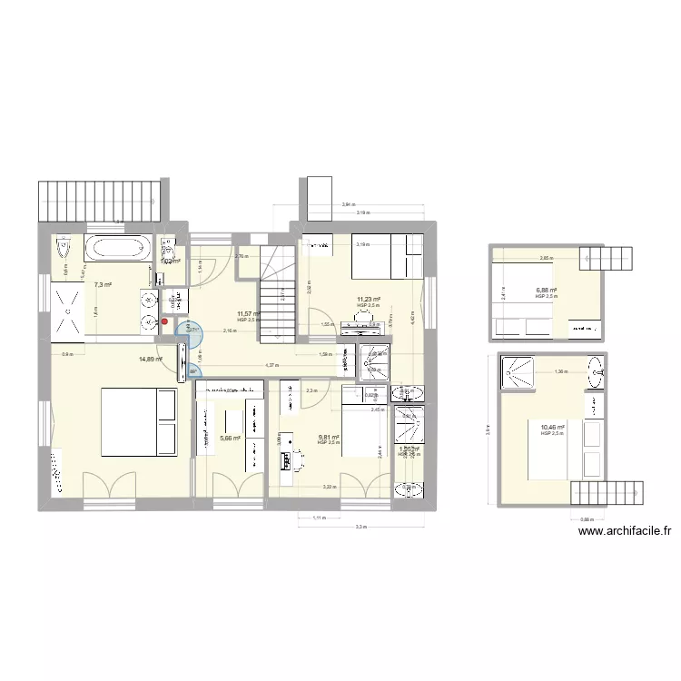 Rouret R+1 V20. Plan de 