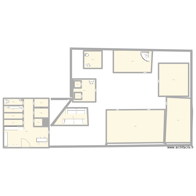 Institut LADY PARFUMS. Plan de 18 pièces et 647 m2
