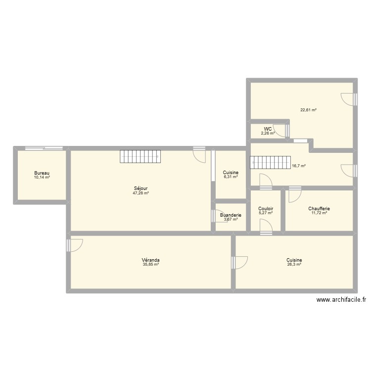 SOUGNOUX. Plan de 21 pièces et 304 m2