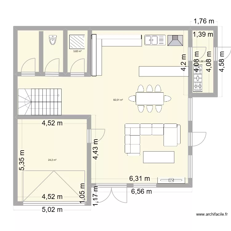 PLAN RDC PAGODE 17AVR2026. Plan de 4  et 115 m²