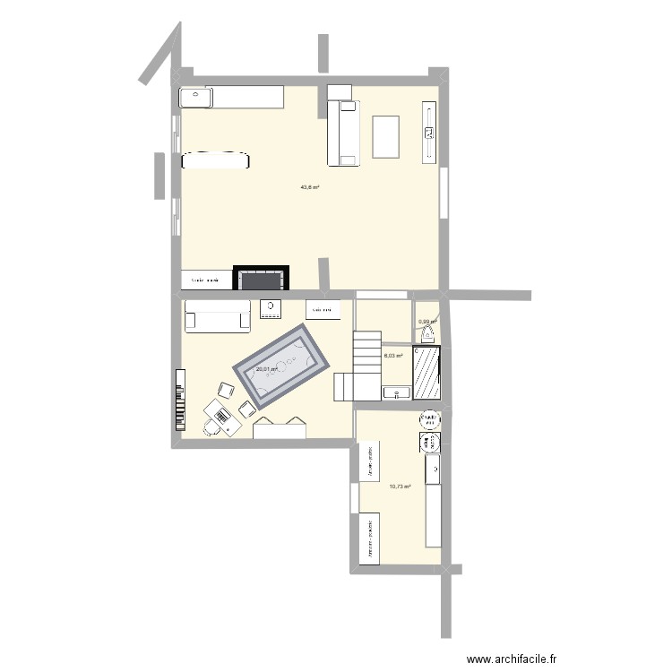 plan 1. Plan de 5 pièces et 81 m2