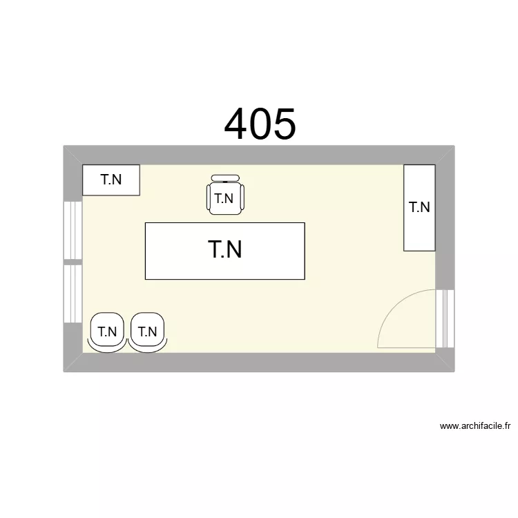Bureau R 405 - T.NAUDIN. Plan de 