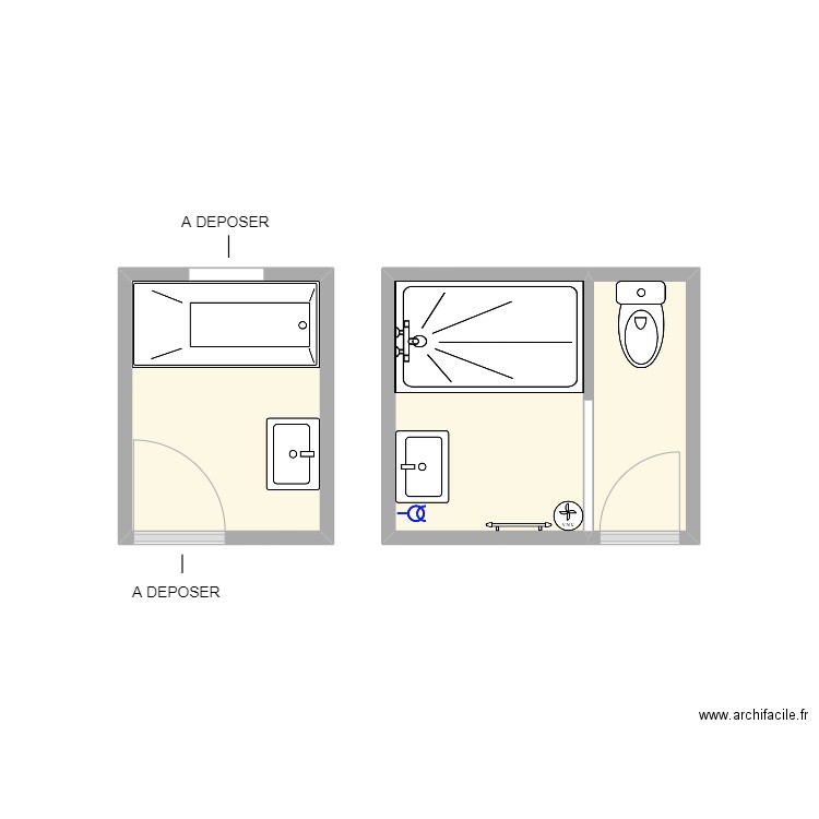 ALBARET. Plan de 3 pièces et 8 m2