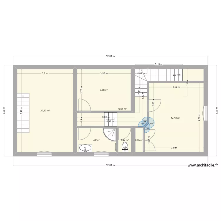 ETAGE ARTHUR. Plan de 8 Pièces et 63 m² ETAGE ARTHUR. Plan de 8 Pièces et 63 m²