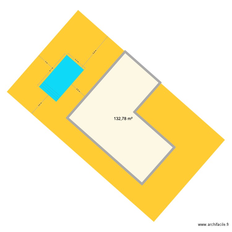 ETOURNEAU. Plan de 1 pièce et 133 m2