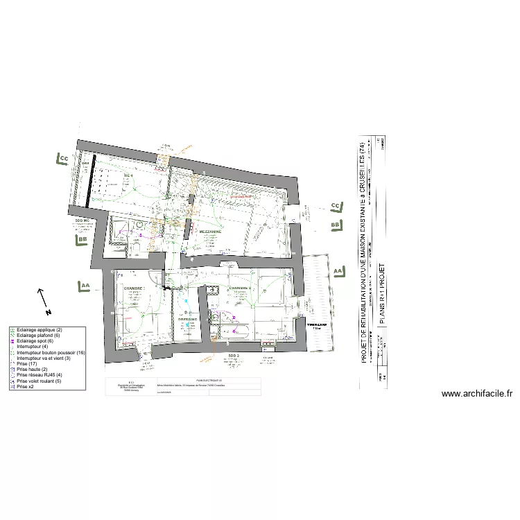 ALHERITIERE R+1 V2. Plan de 1 