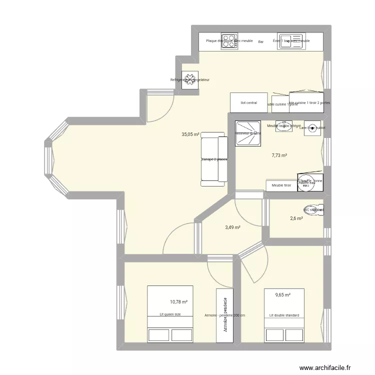 Clos des consuls c&ocirc;tes exactes. Plan de 6  et 69 m²
