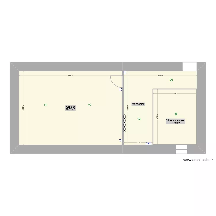 ETAGE SUD OUEST ÉLEC + CHAUFFAGE. Plan de 3 et 73 m² ETAGE SUD OUEST ÉLEC + CHAUFFAGE. Plan de 3 et 73 m²