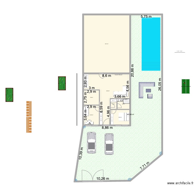 Lattes 1. Plan de 8 pièces et 434 m2