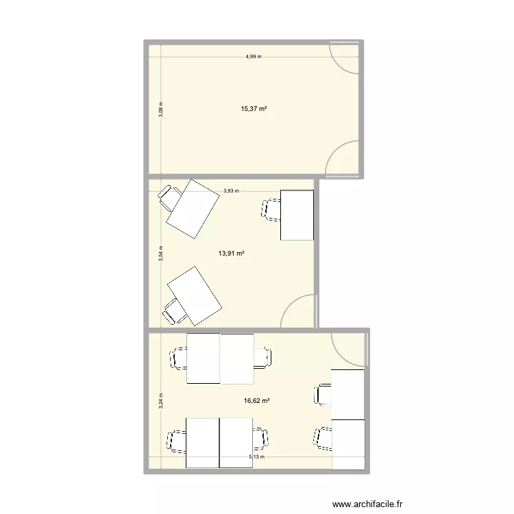 Tiziano 2. Plan de 3  et 46 m²