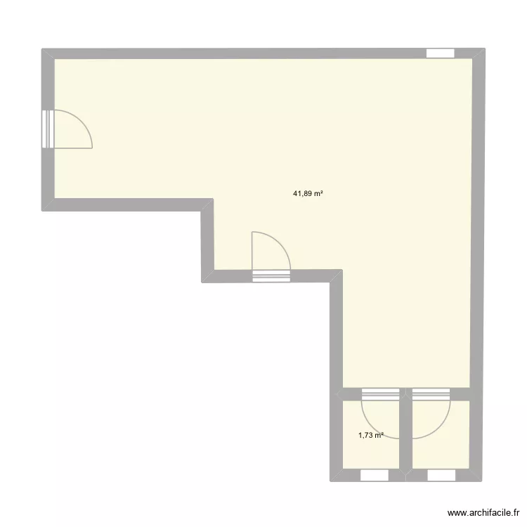 Volkan. Plan de 2 Pièces et 44 m²