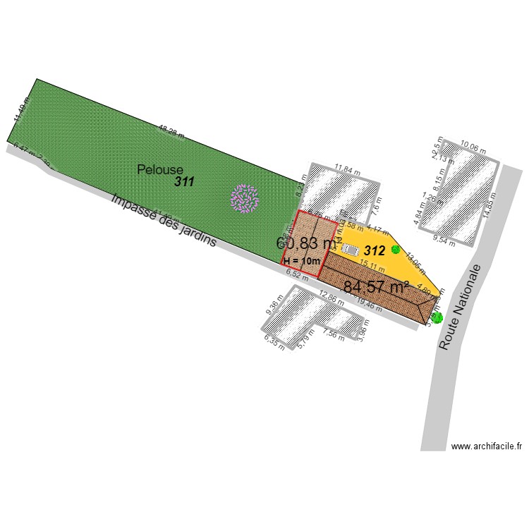 Maison Arthies Cadastre. Plan de 5 pièces et 432 m2