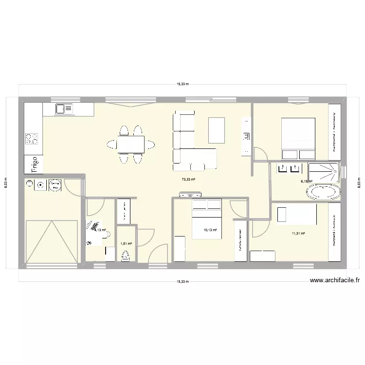 moustey. Plan de 6  et 137 m²