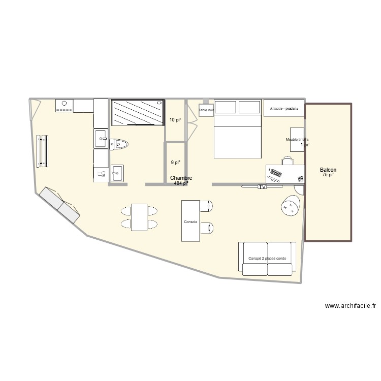 500Ilotcapucin. Plan de 5 pièces et 54 m2