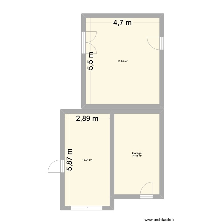 ATELIER 2026. Plan de 3 pièces et 58 m2