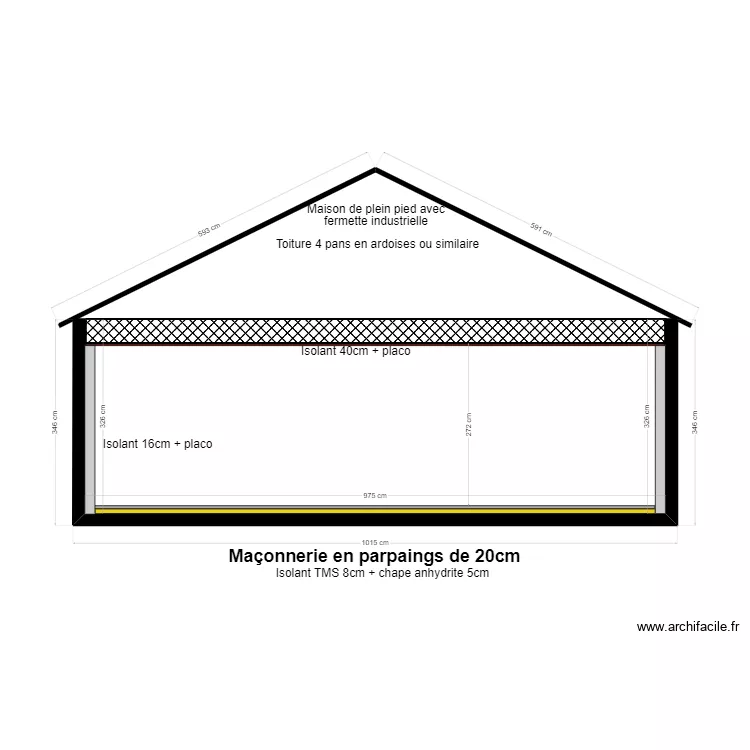 futur maison coupe. Plan de 