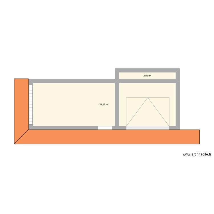 garage. Plan de 2 pièces et 31 m2