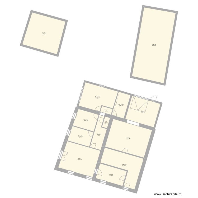maison +. Plan de 14 pièces et 249 m2