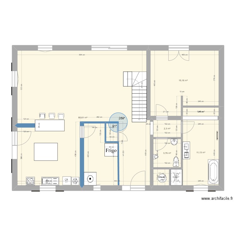 Maison Javernant. Plan de 14 pièces et 244 m2