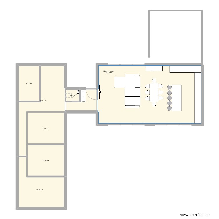 Maison3. Plan de 8 pièces et 117 m2