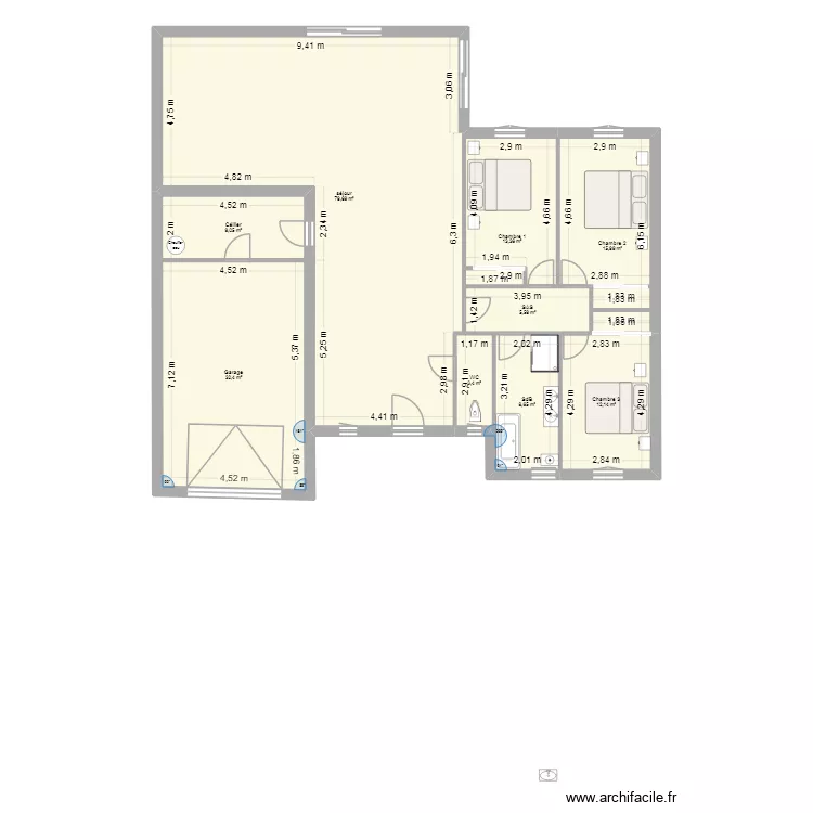 Ebauche 1. Plan de 9 et 180 m² Ebauche 1. Plan de 9 et 180 m²