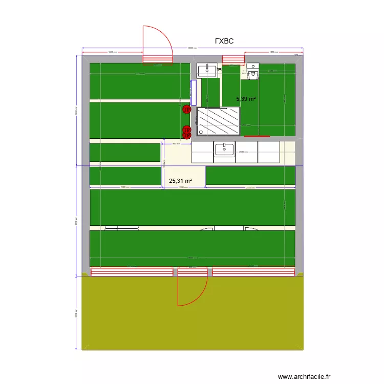 A-frame Яншино ТП. Plan de 