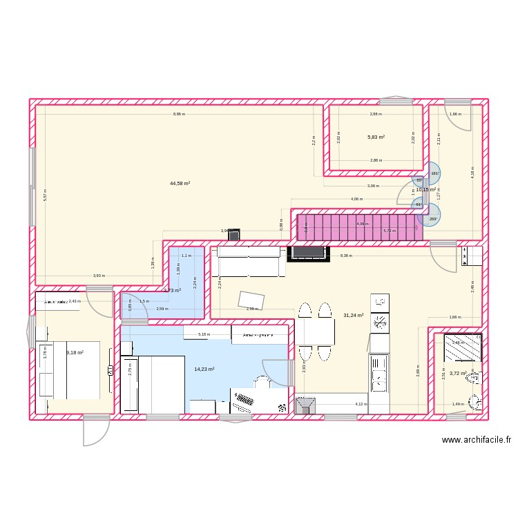 Plan Mic Samoens 3. Plan de 8 pièces et 123 m2