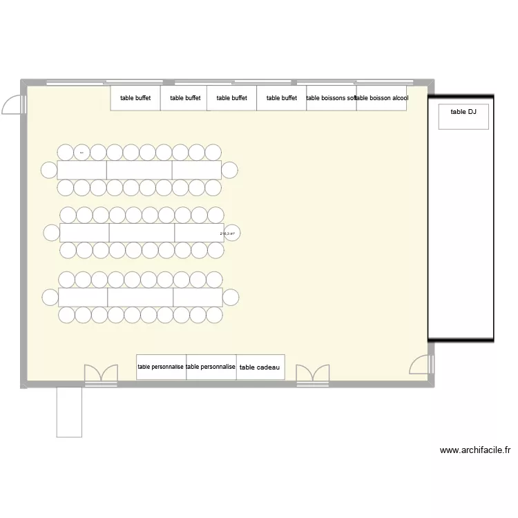 anniv 18 ANS. Plan de 1 pièce et 216 m²