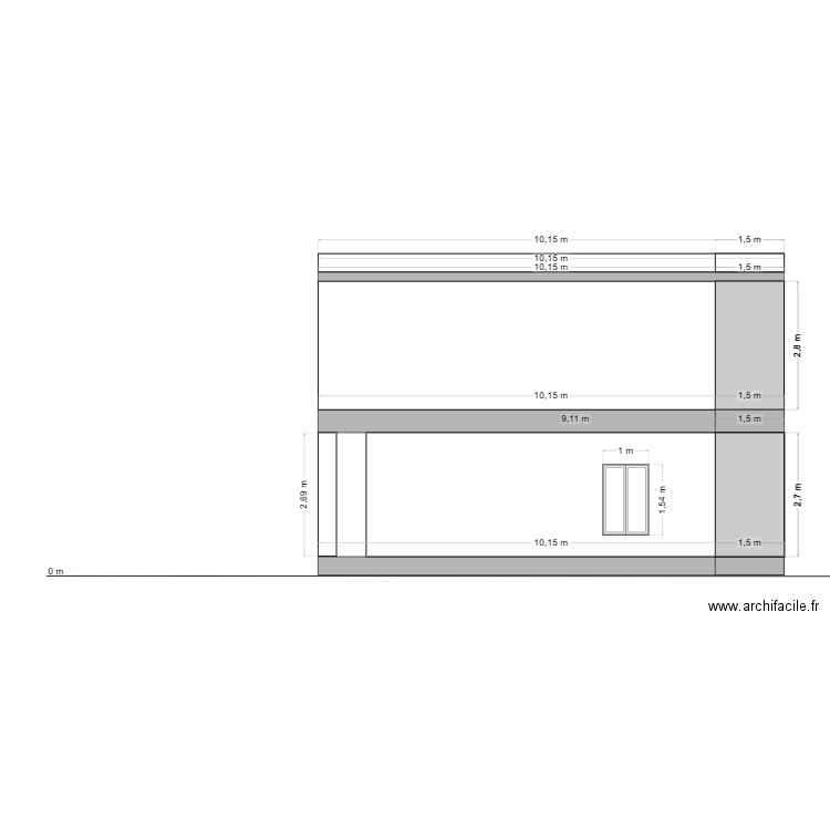 facade SUD. Plan de 0 pièce et 0 m2