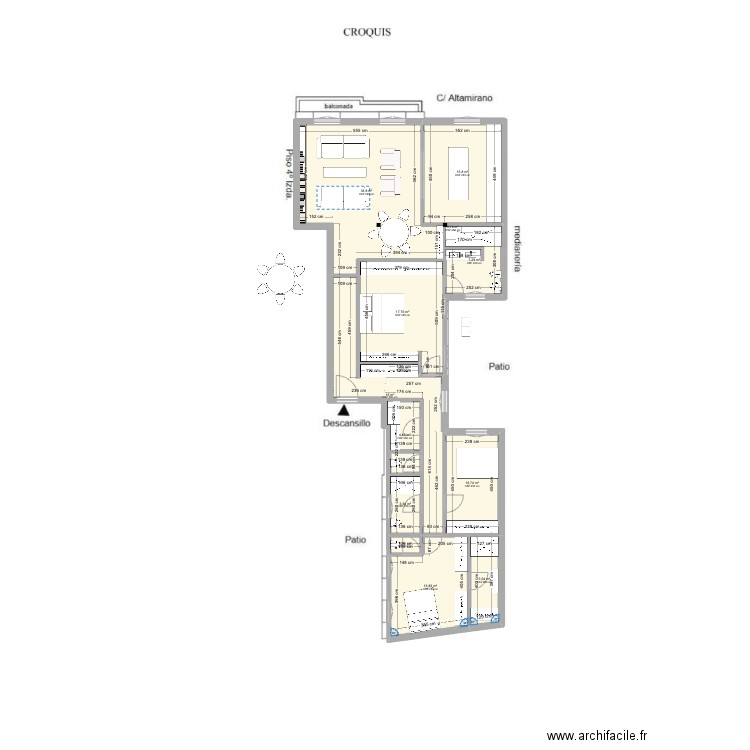 Altamirano 37 4.0. Plan de 13 pièces et 130 m2