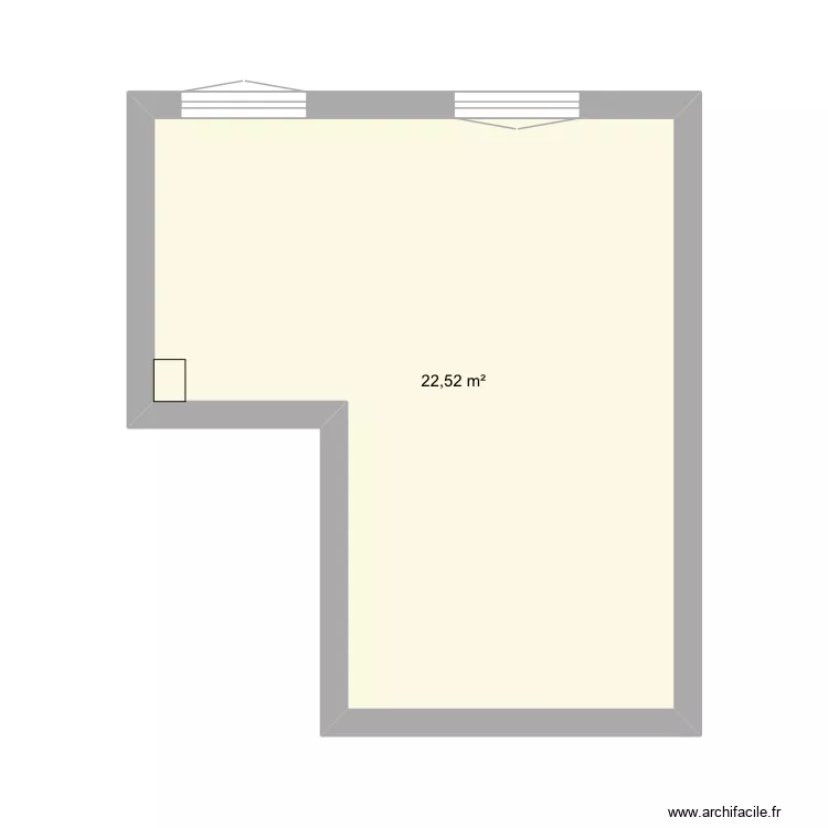 Appart. Plan de 1 pièce et 23 m²