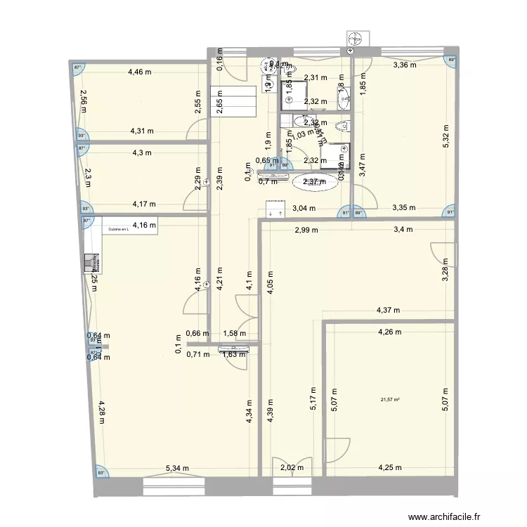 Bezier apt RDC travaux. Plan de 7 et 163 m² Bezier apt RDC travaux. Plan de 7 et 163 m²